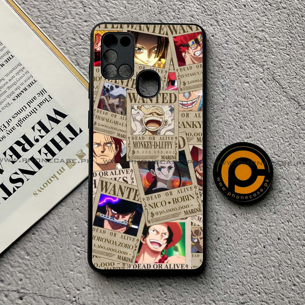 Samsung Galaxy A21s - Wanted Anime - Premium Printed Glass soft Bumper Shock Proof Case