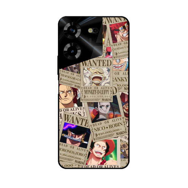 Tecno Pova 5 Pro - Wanted Anime -  Premium Printed Metal soft Bumper shock Proof Case