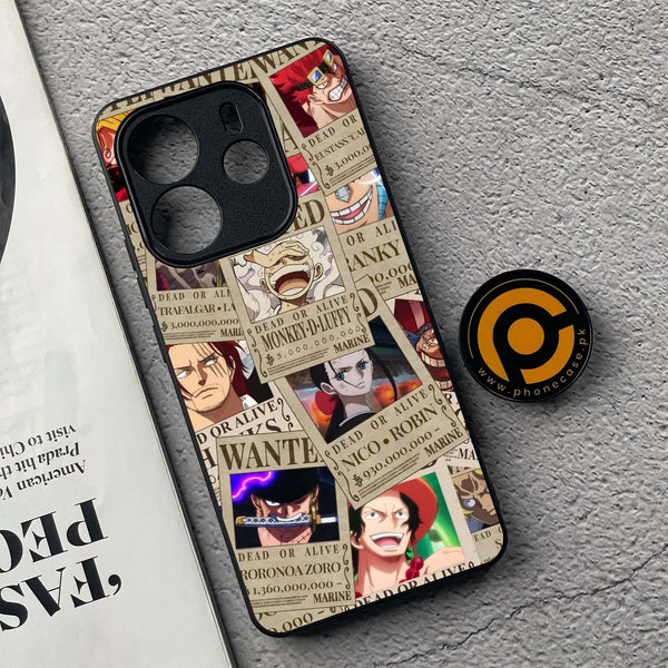Xiaomi Redmi Note 14 - Wanted Anime - Premium Printed Glass soft Bumper Shock Proof Case