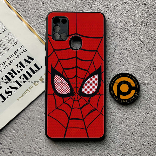 Samsung Galaxy A21s - Web of Heroism - Premium Printed Glass soft Bumper Shock Proof Case