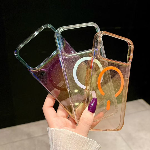 iPhone 17 Pro Max - Cute Crystal Glitter Anti-Yellow MagSafe Cover for Girls