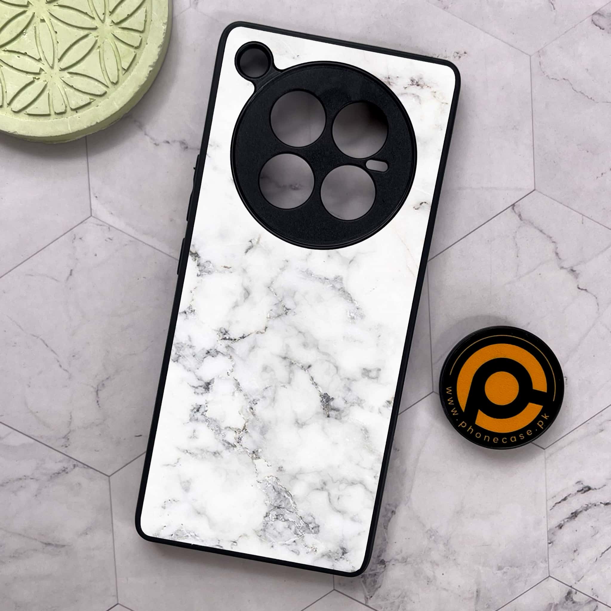 Infinix Zero 40 5G - White Marble Series - Premium Metal Printed soft Bumper shock Proof Case