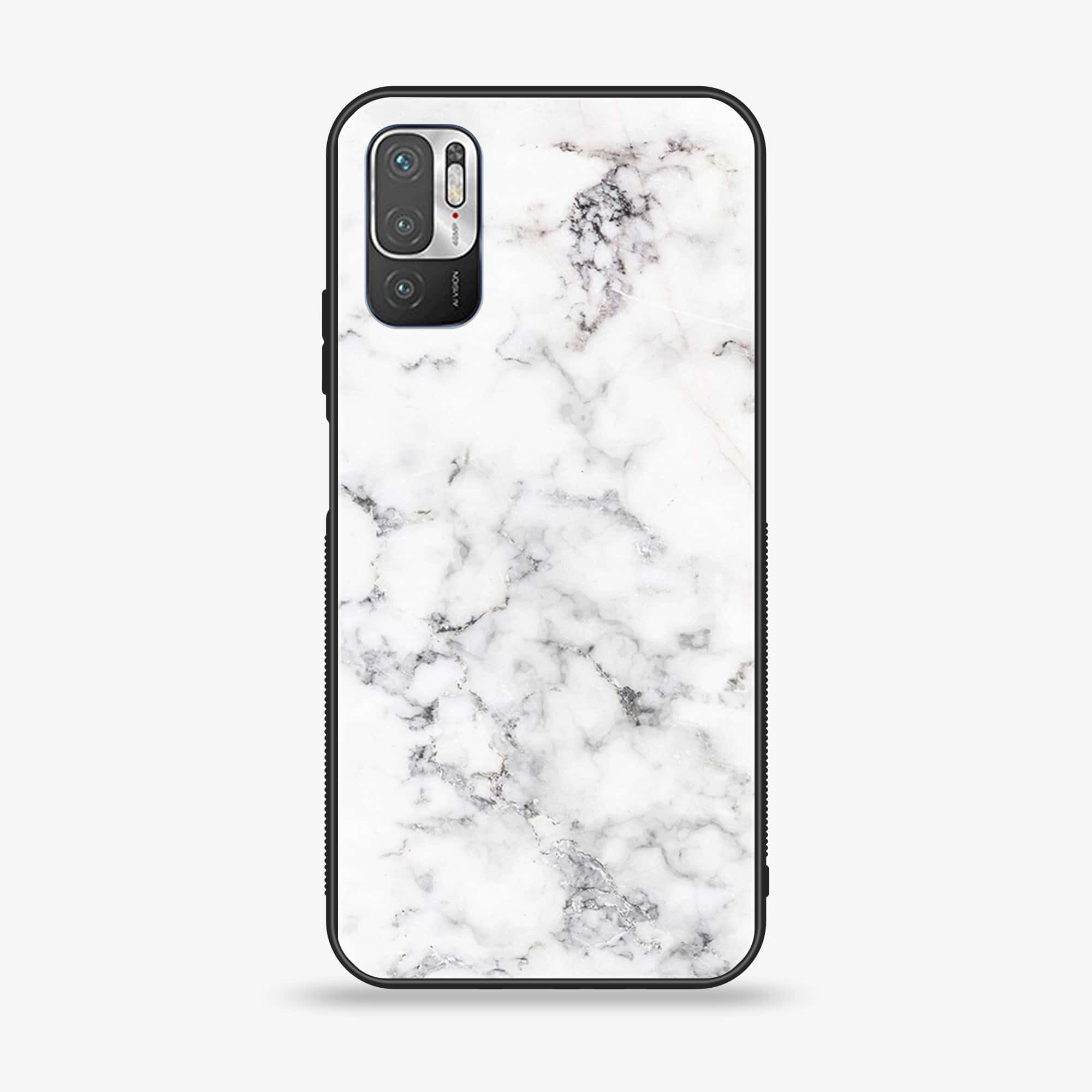 Xiaomi Redmi Note 10 5G - White Marble Series - Premium Printed Glass soft Bumper shock Proof Case