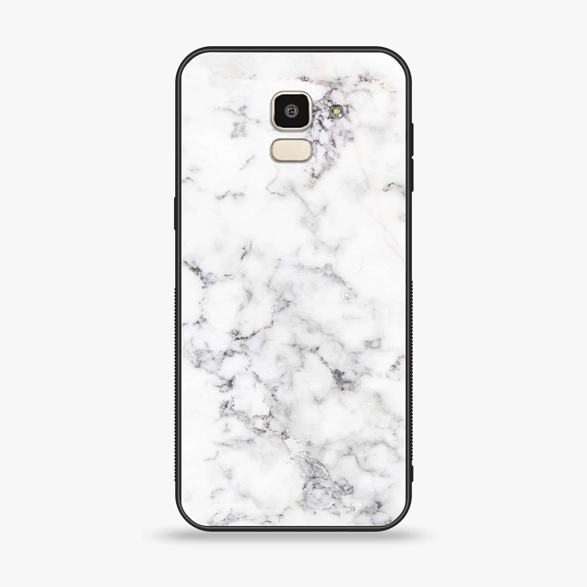 Samsung Galaxy J6 (2018) - White Marble - Premium Printed Glass soft Bumper shock Proof Case