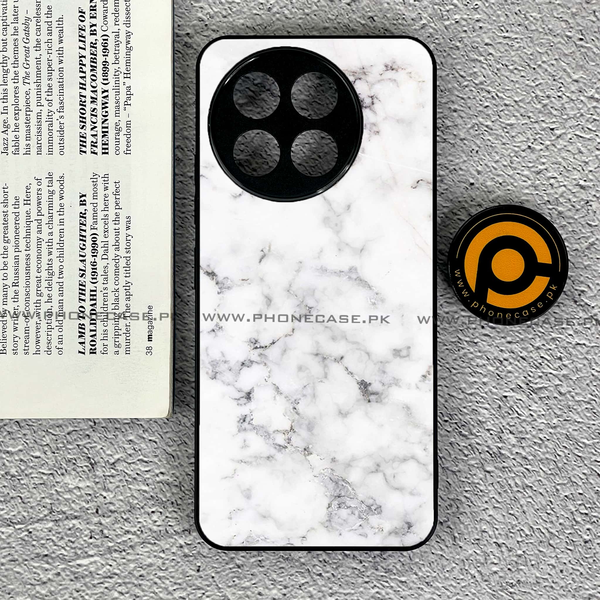 OnePlus Ace 5 - White Marble series - Premium Metal Printed soft Bumper shock Proof Case