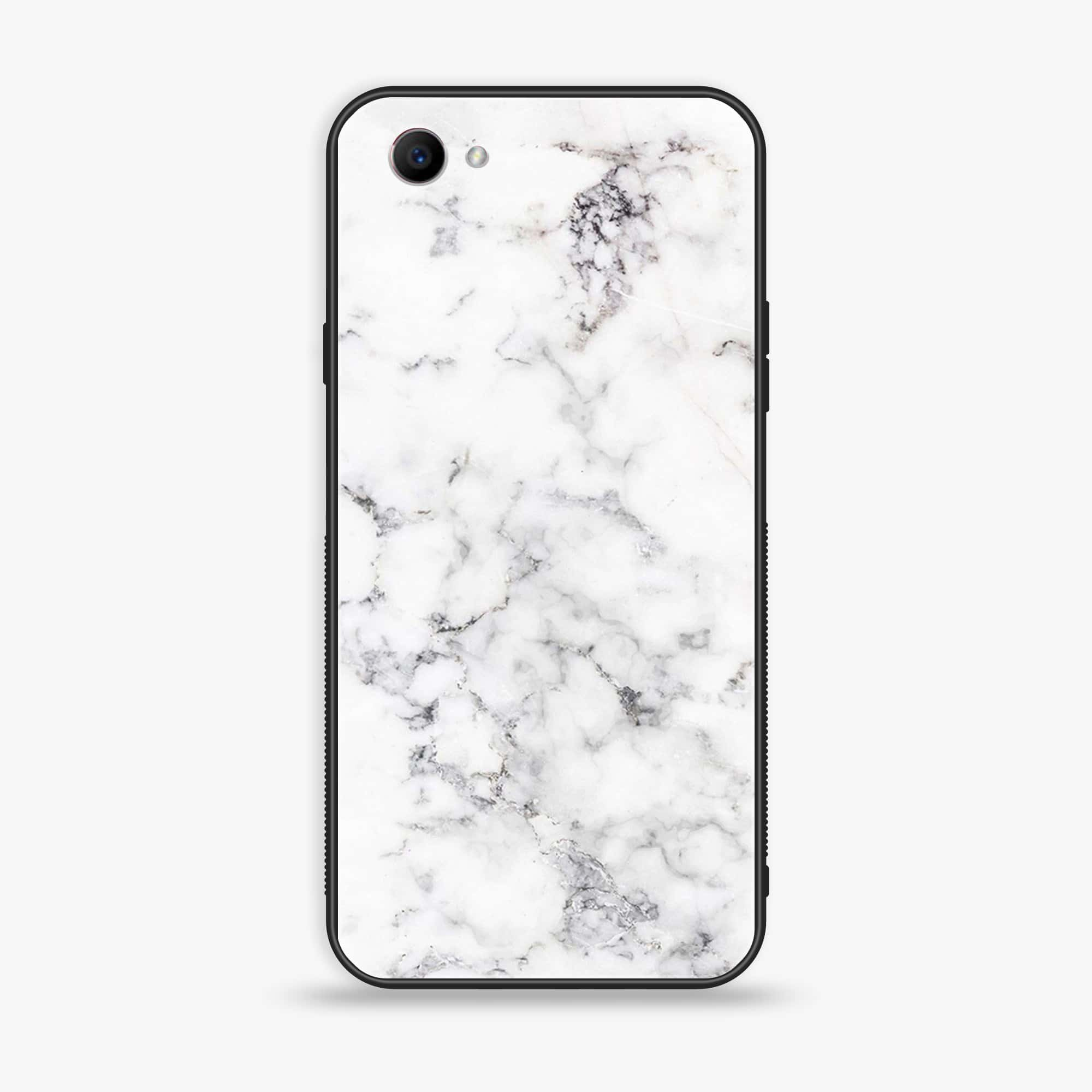 Oppo F7 Youth - White Marble series - Premium Printed Glass soft Bumper shock Proof Case