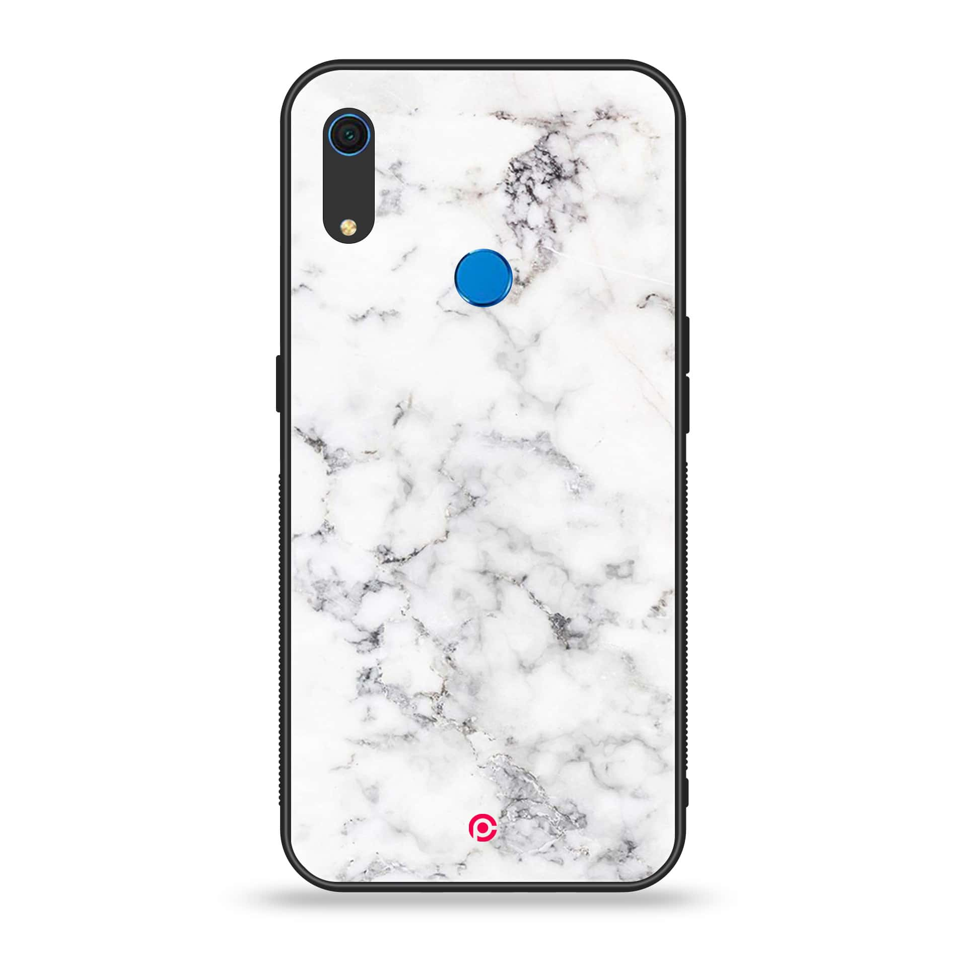 Huawei Y6s - White Marble Series - Premium Printed Metal soft Bumper shock Proof Case