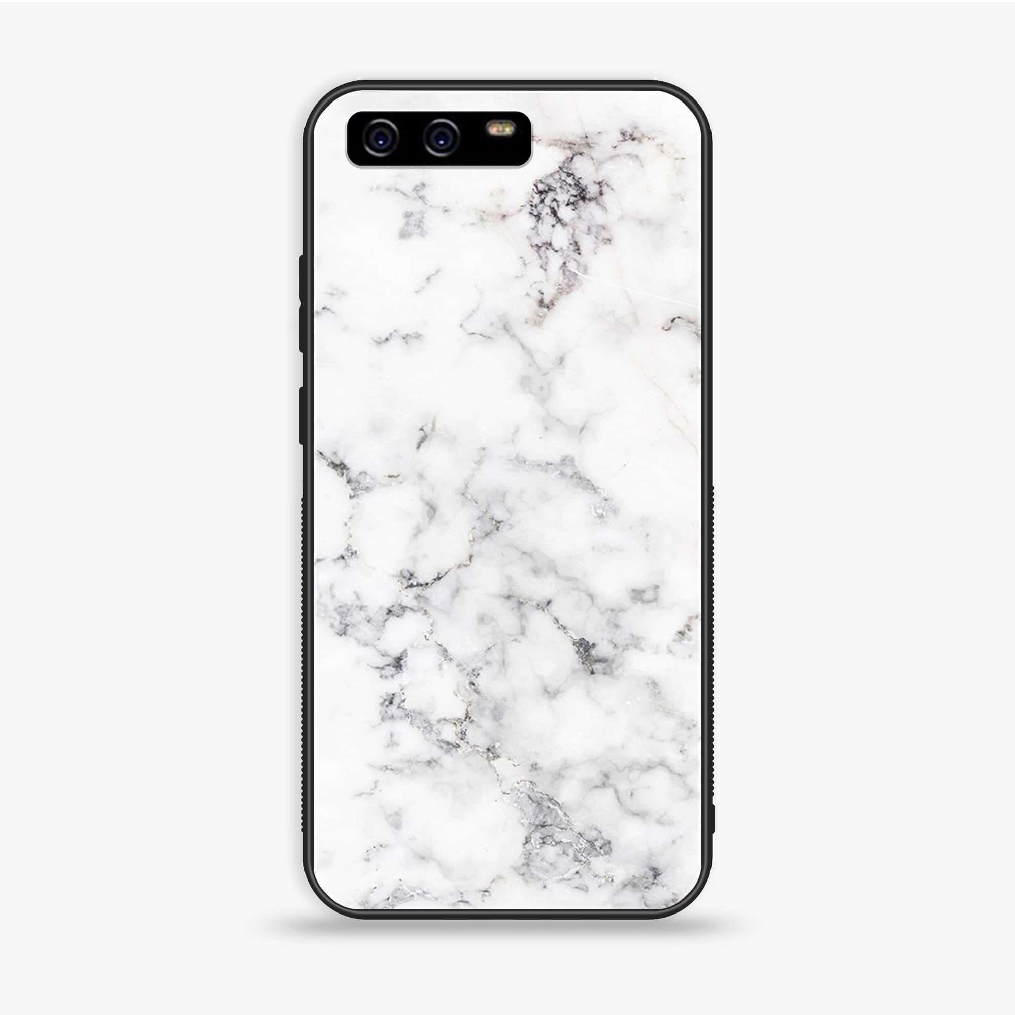 Huawei P10 - White Marble Series - Premium Printed Glass soft Bumper shock Proof Case