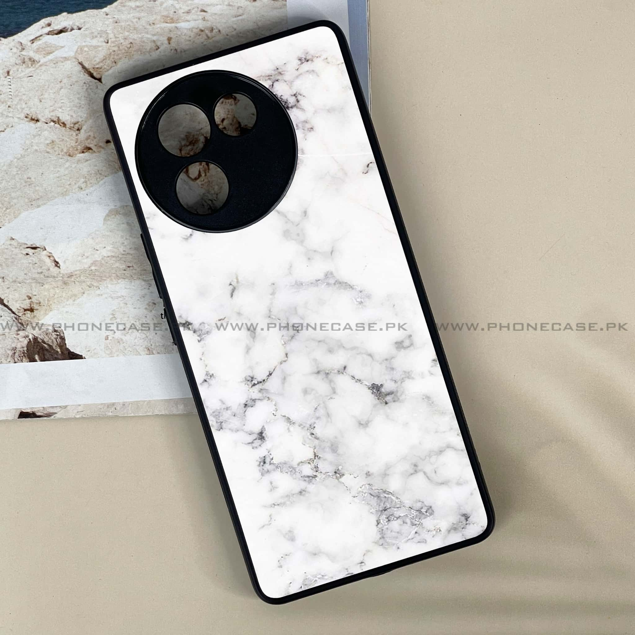 Vivo V30E - White Marble series - Premium Printed Metal soft Bumper shock Proof Case