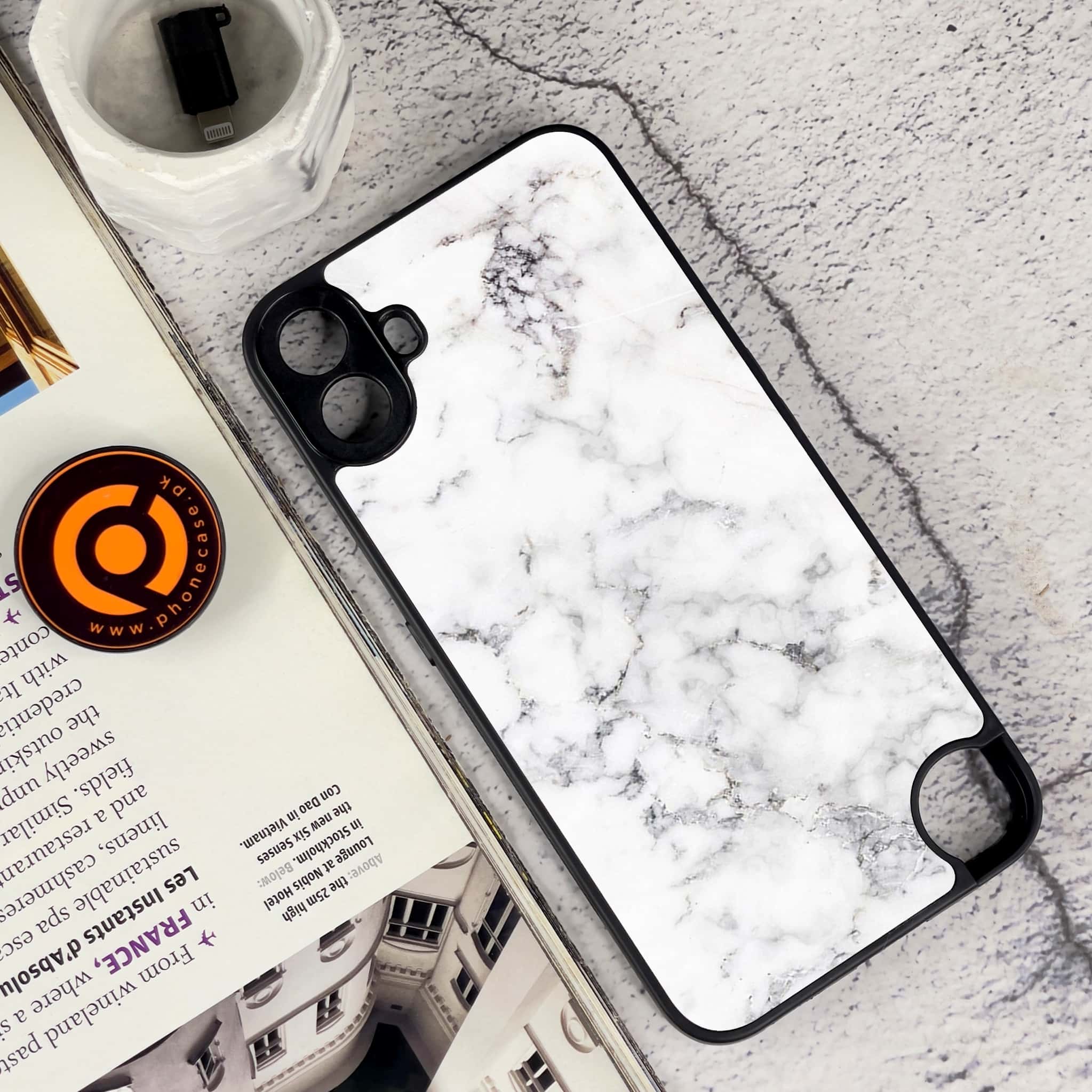 Nothing CMF Phone 1 - White Marble Series - Premium Metal Printed soft Bumper Shock Proof Case