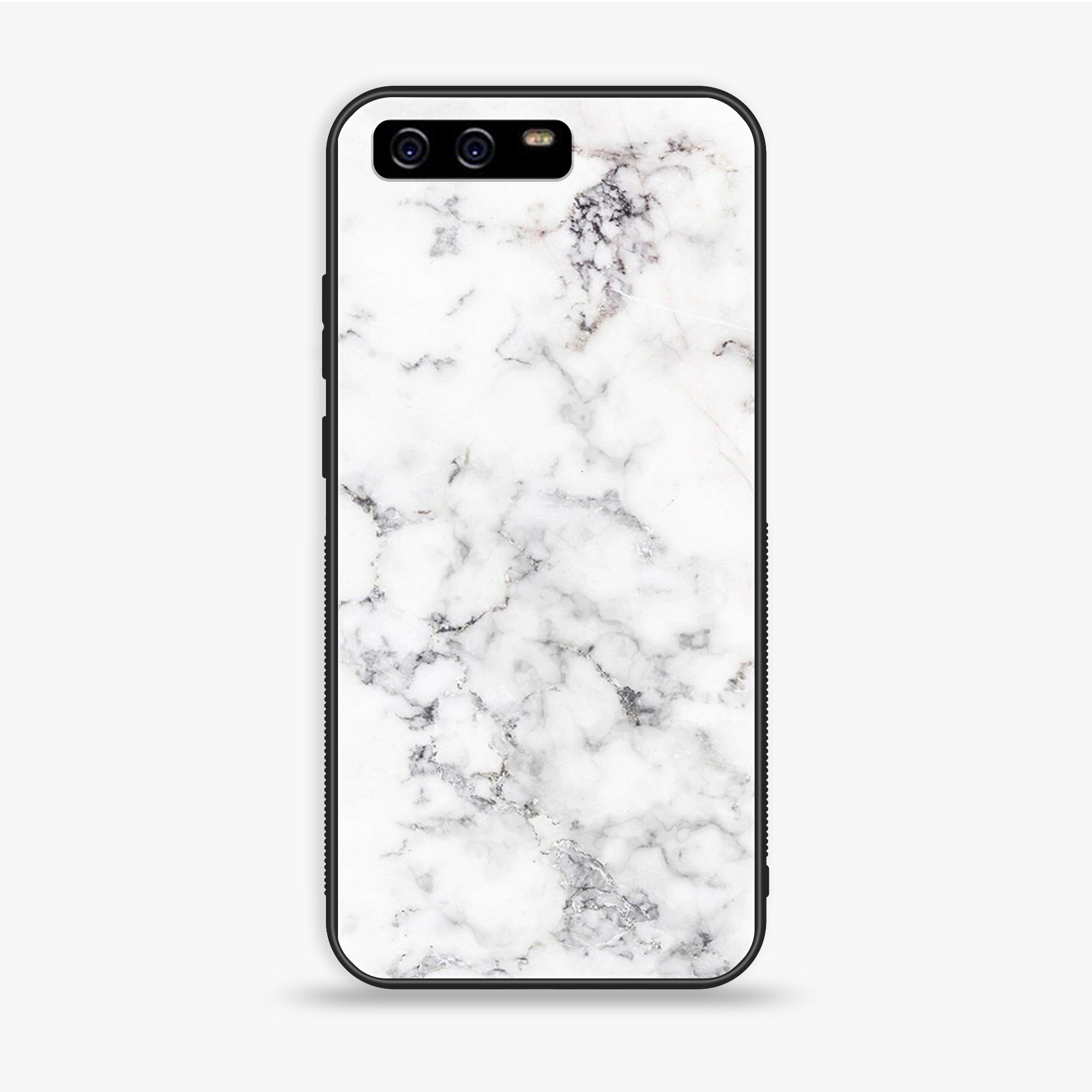 Huawei P10 Plus - White Marble Series - Premium Printed Glass Soft Bumper Shock Proof Case