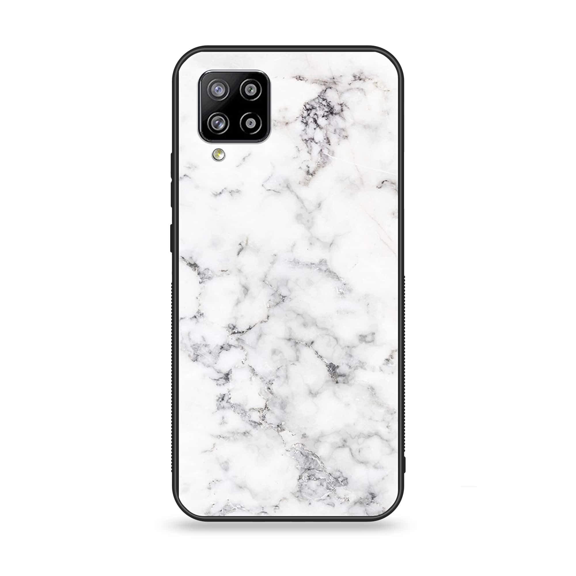 Samsung Galaxy A42 5G - White Marble Series - Premium Printed Glass soft Bumper shock Proof Case