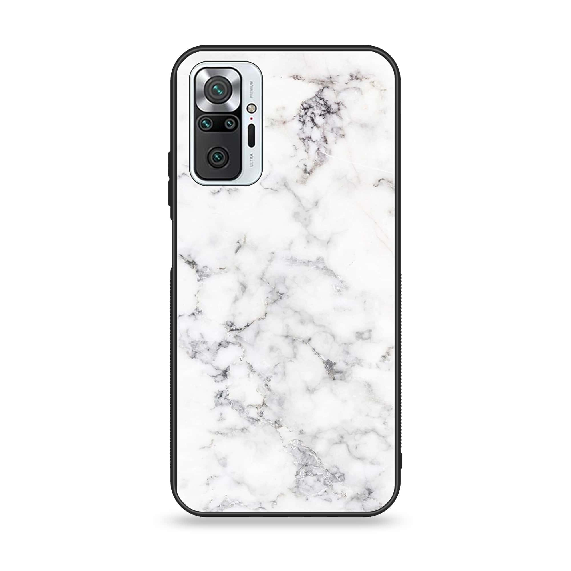 Xiaomi Redmi Note 10 Pro - White Marble Series - Premium Printed Glass soft Bumper shock Proof Case