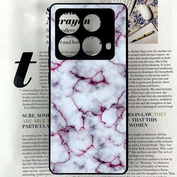 Infinix Note 40 4G - White Marble Design 1- Premium Metal  Printed soft Bumper shock Proof Case CS-28164