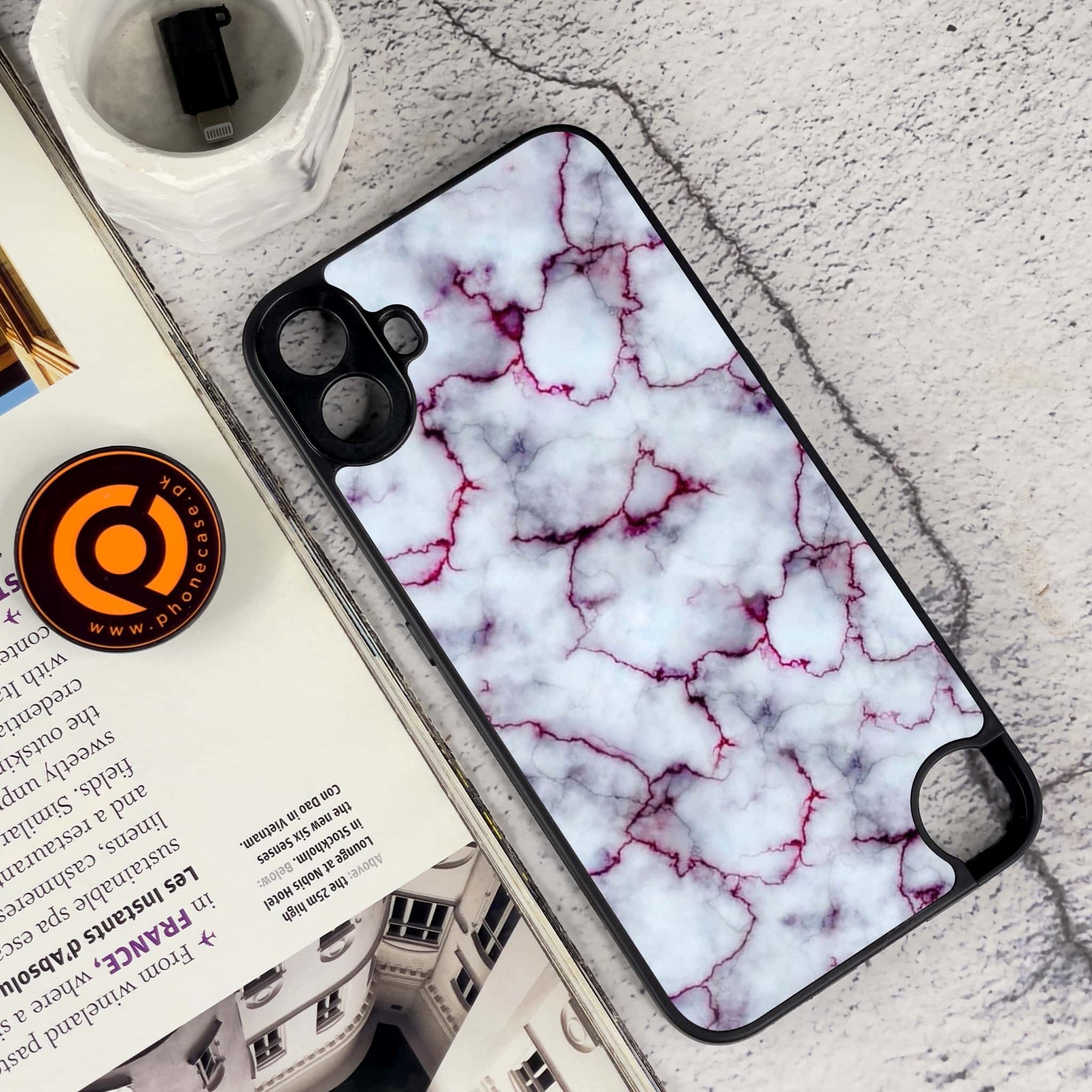 Nothing CMF Phone 1 - White Marble Series - Premium Metal Printed soft Bumper Shock Proof Case