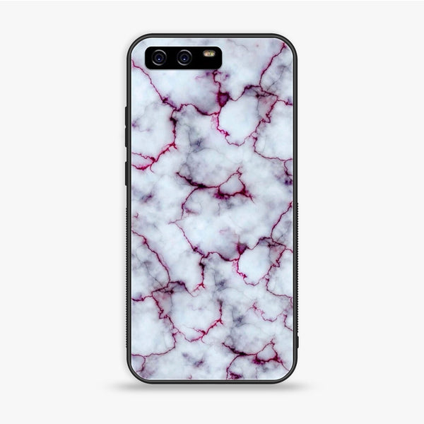 Huawei P10 Plus - White Marble Series - Premium Printed Glass Soft Bumper Shock Proof Case