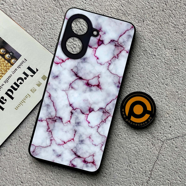 Xiaomi Redmi A5 - White Marble Series - Premium Metal Printed soft Bumper shock Proof Case