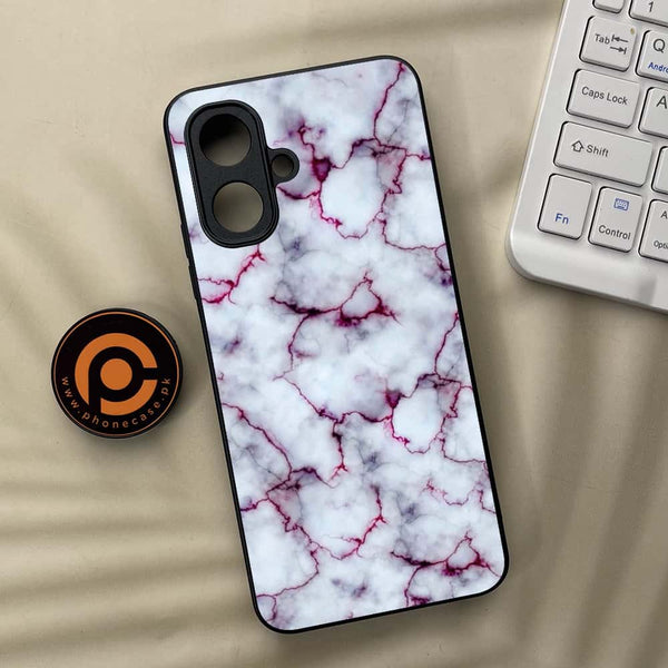 Tecno Spark Go 2 - White Marble series - Premium Metal Printed soft Bumper Shock Proof Case