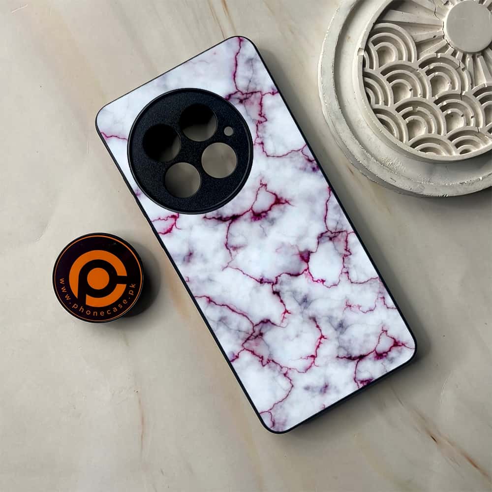 OnePlus 13 - White Marble Series - Premium Metal Printed soft Bumper shock Proof Case