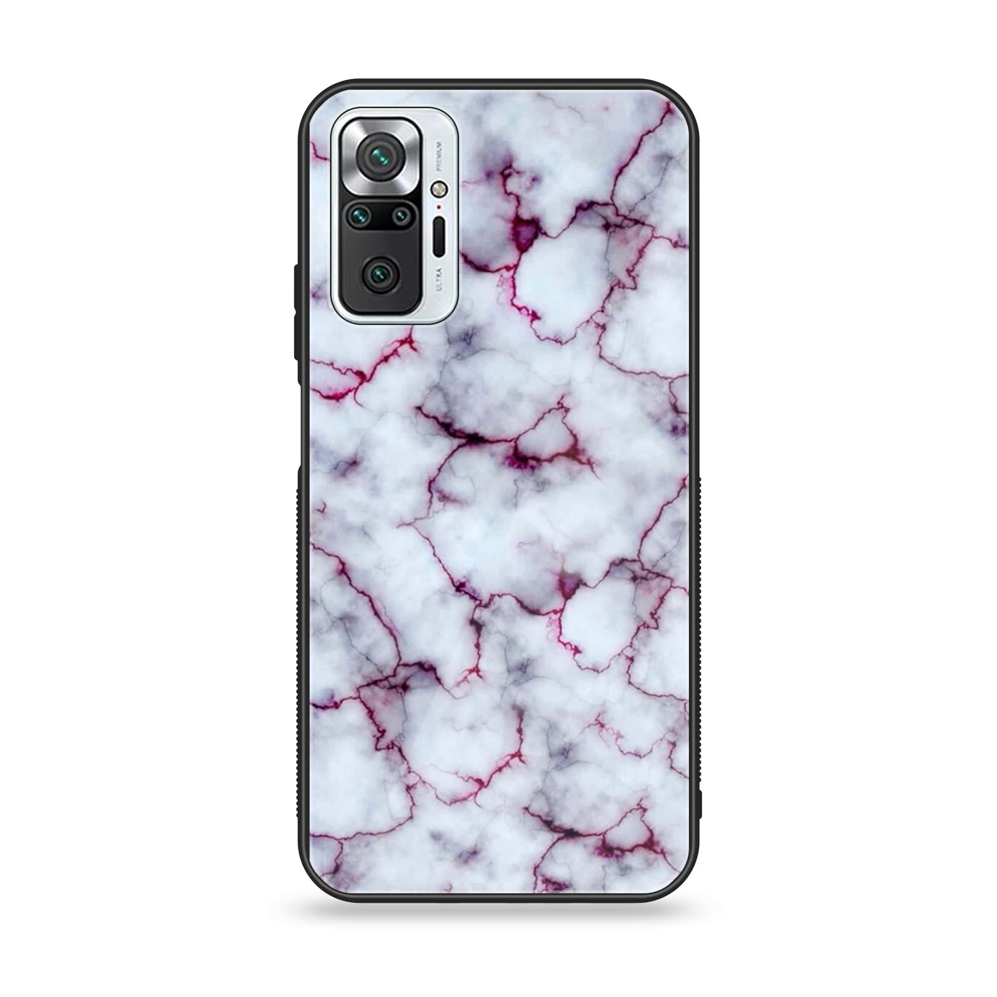 Xiaomi Redmi Note 10 Pro - White Marble Series - Premium Printed Glass soft Bumper shock Proof Case