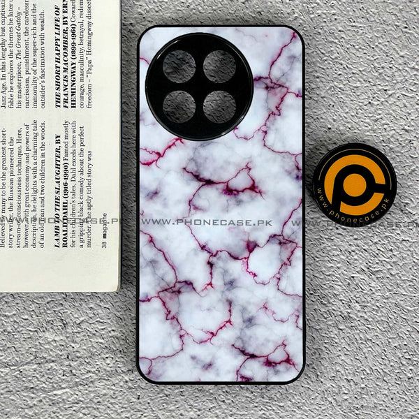 Tecno Spark 30 Pro - White Marble series - Premium Printed Glass soft Bumper shock Proof Case