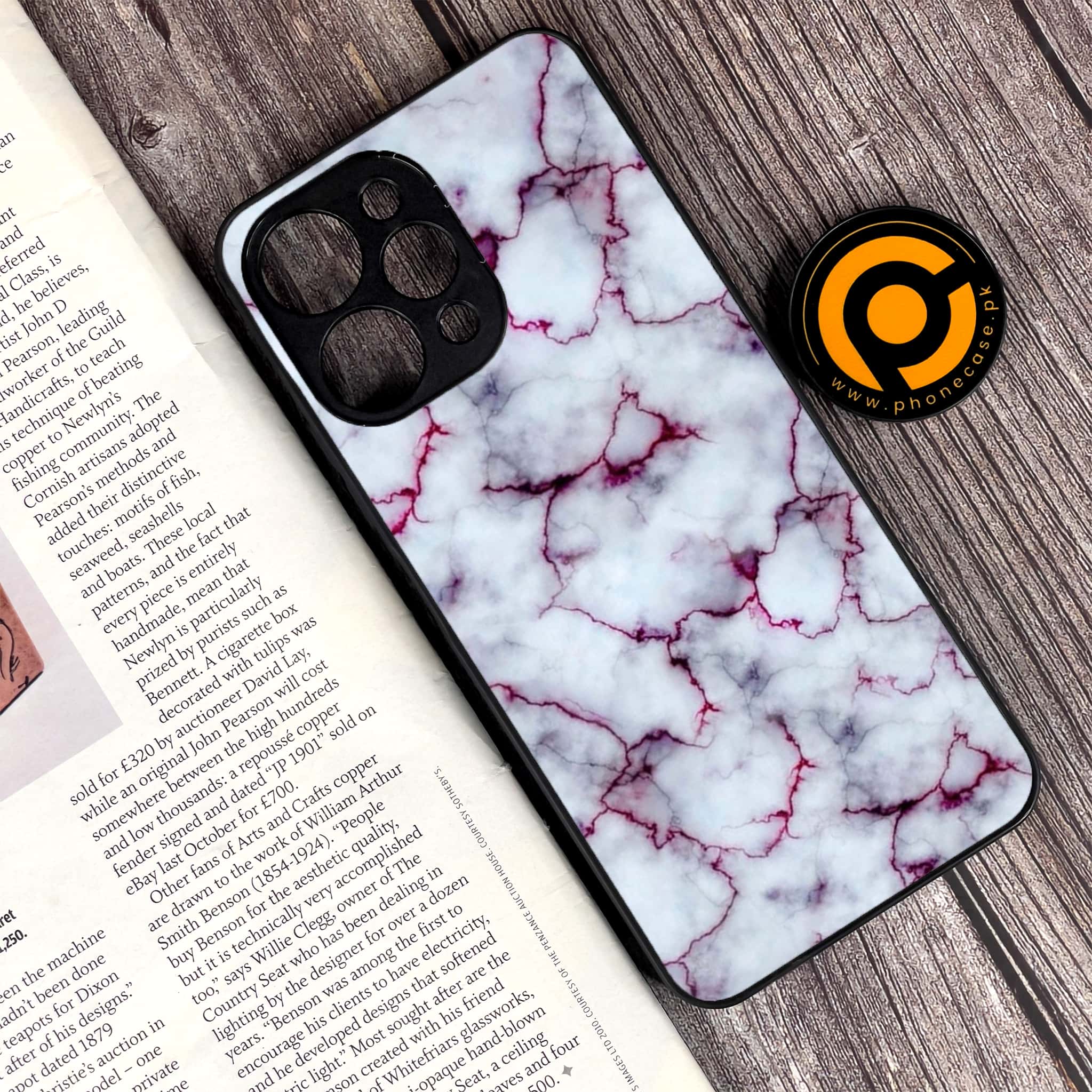 Xiaomi Redmi 12 - White Marble Series - Premium Printed Glass soft Bumper shock Proof Case