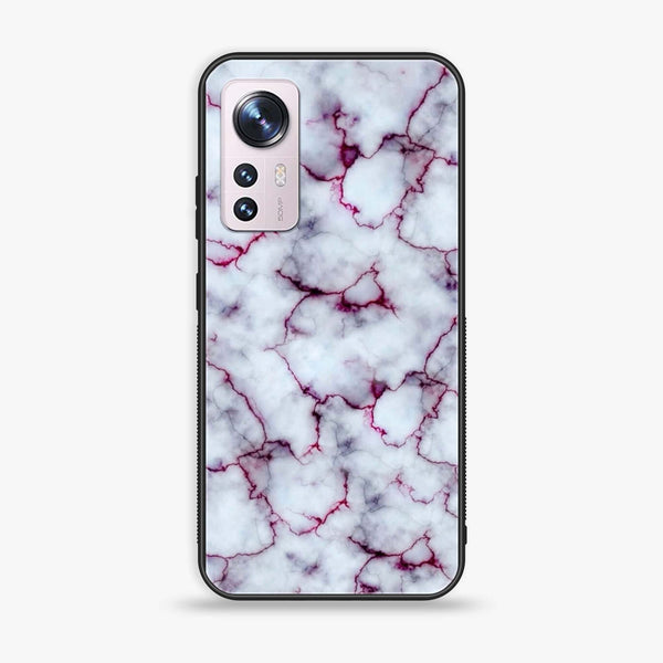 Xiaomi 12 Pro White Marble Series  Premium Printed Glass soft Bumper shock Proof Case