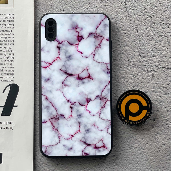 iPhone Xs Max - White Marble Series - Premium Metal Printed soft Bumper shock Proof Case
