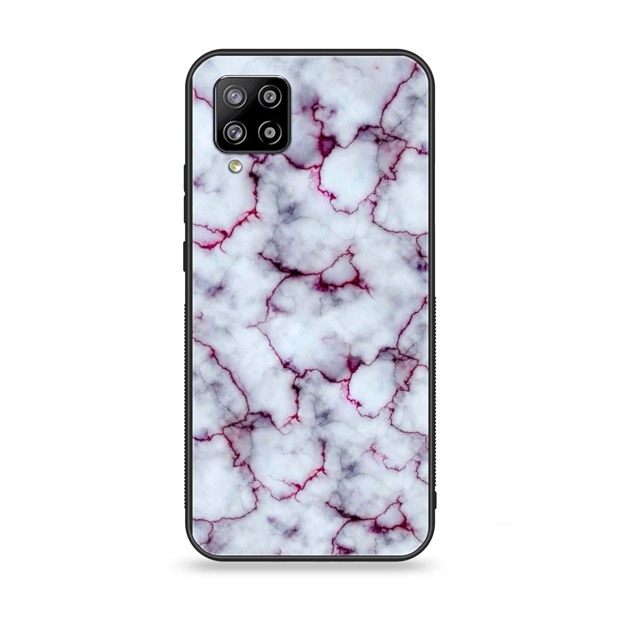 Samsung Galaxy A42 5G - White Marble Series - Premium Printed Glass soft Bumper shock Proof Case