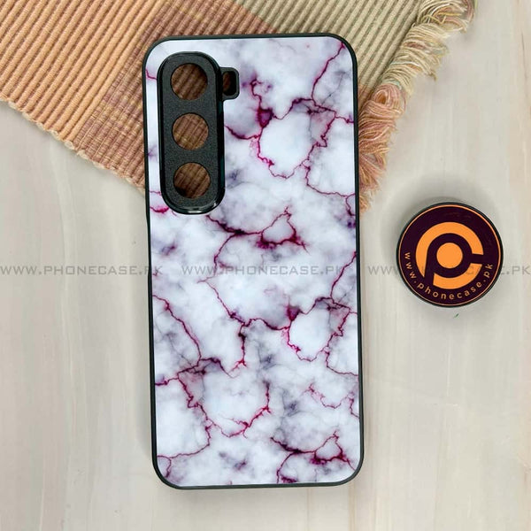 Infinix Hot 60i - White Marble series - Premium Metal Printed soft Bumper shock Proof Case