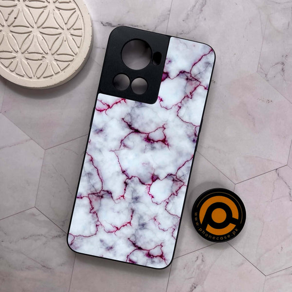 OnePlus 10R - White Marble series  - Premium Metal Printed soft Bumper shock Proof Case