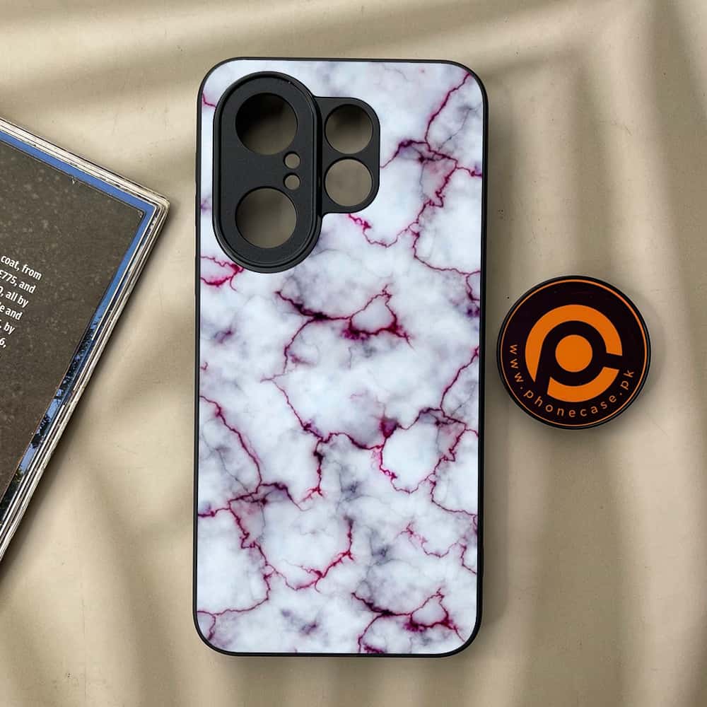 Vivo X200 FE - White Marble series - Premium Metal Printed soft Bumper Shock Proof Case