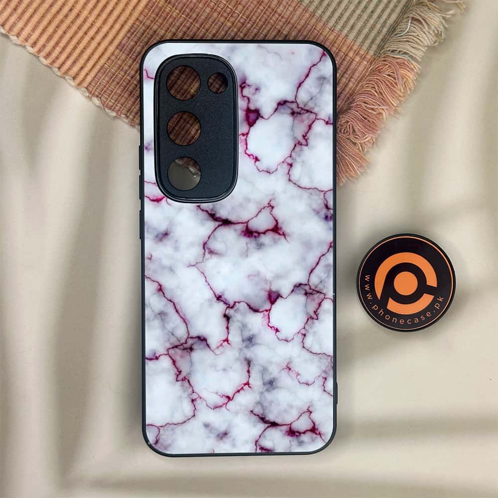 Tecno Spark 40 Pro Plus - White Marble Series - Premium Metal Printed soft Bumper shock Proof Case