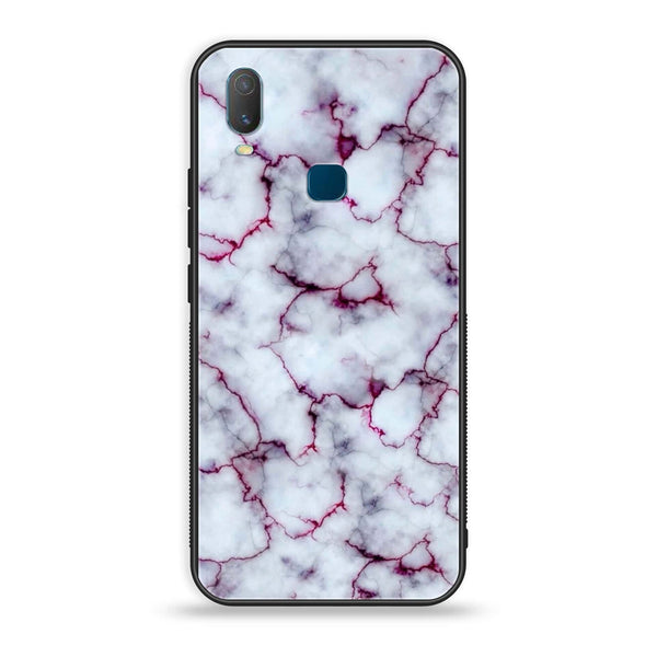 VIVO Y11 - White Marble series - Premium Printed Glass soft Bumper shock Proof Case