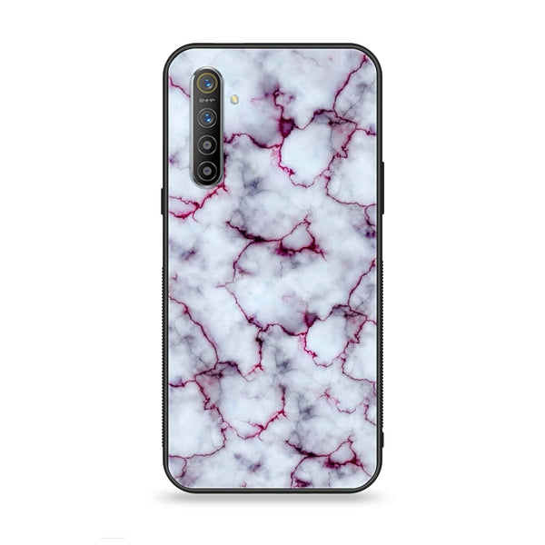 Realme XT - White Marble Series - Premium Printed Glass soft Bumper shock Proof Case