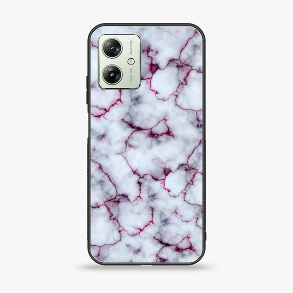 Motorola Moto G54 - White Marble Series - Premium Printed Glass soft Bumper shock Proof Case