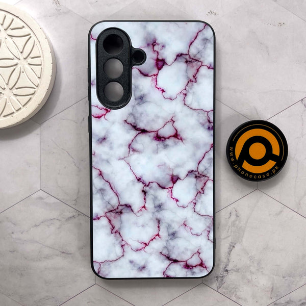 Samsung Galaxy A36 5G - White Marble series - Premium Metal Printed soft Bumper shock Proof Case