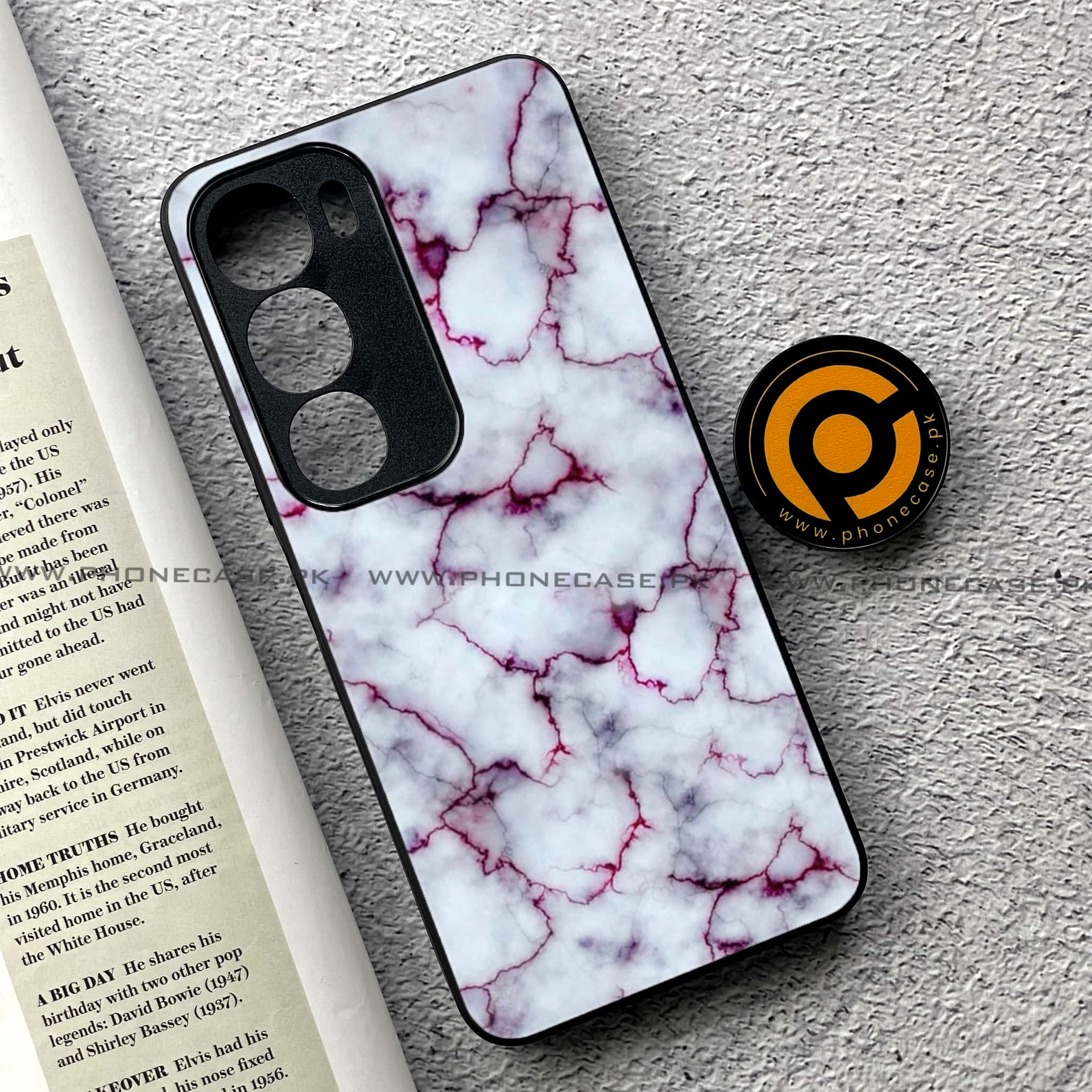 Vivo Y19s - White Marble Series - Premium Printed Glass soft Bumper shock Proof Case