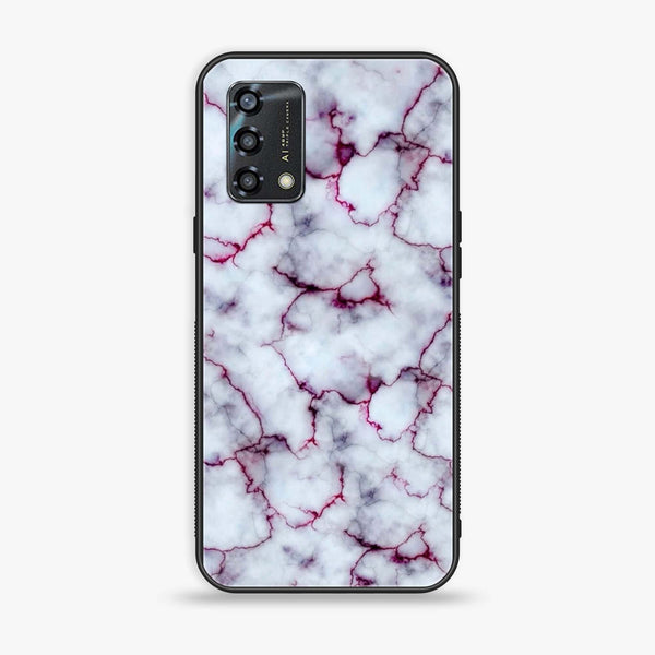 Oppo A95  - White Marble Series - Premium Printed Glass soft Bumper shock Proof Case