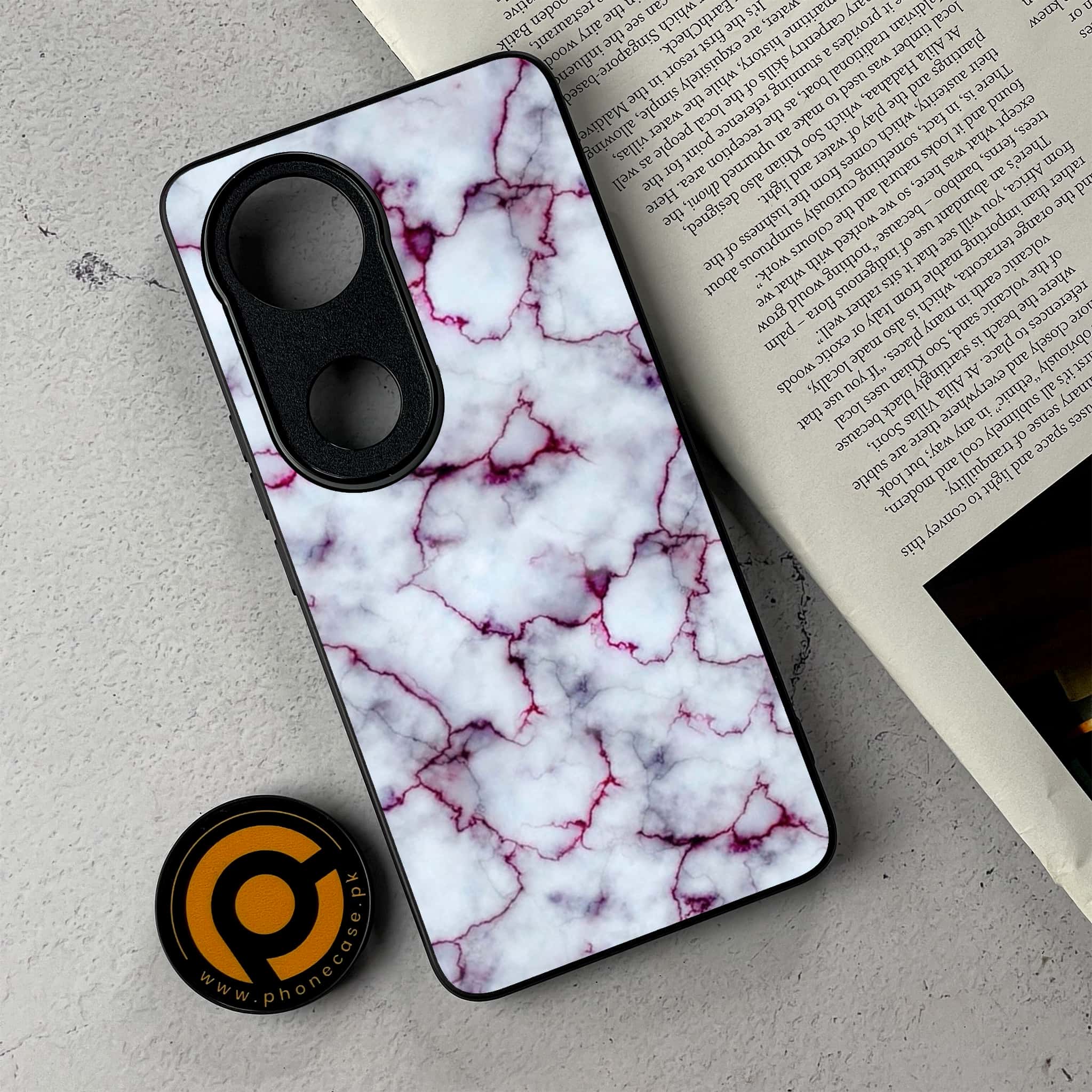 Vivo V50 -  White Marble series - Premium Metal Printed Soft Bumper Shockproof Case