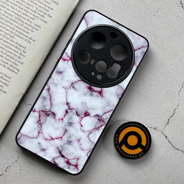 Xiaomi 15 Ultra - White Marble Series - Premium Metal Printed Soft Bumper Shockproof Case