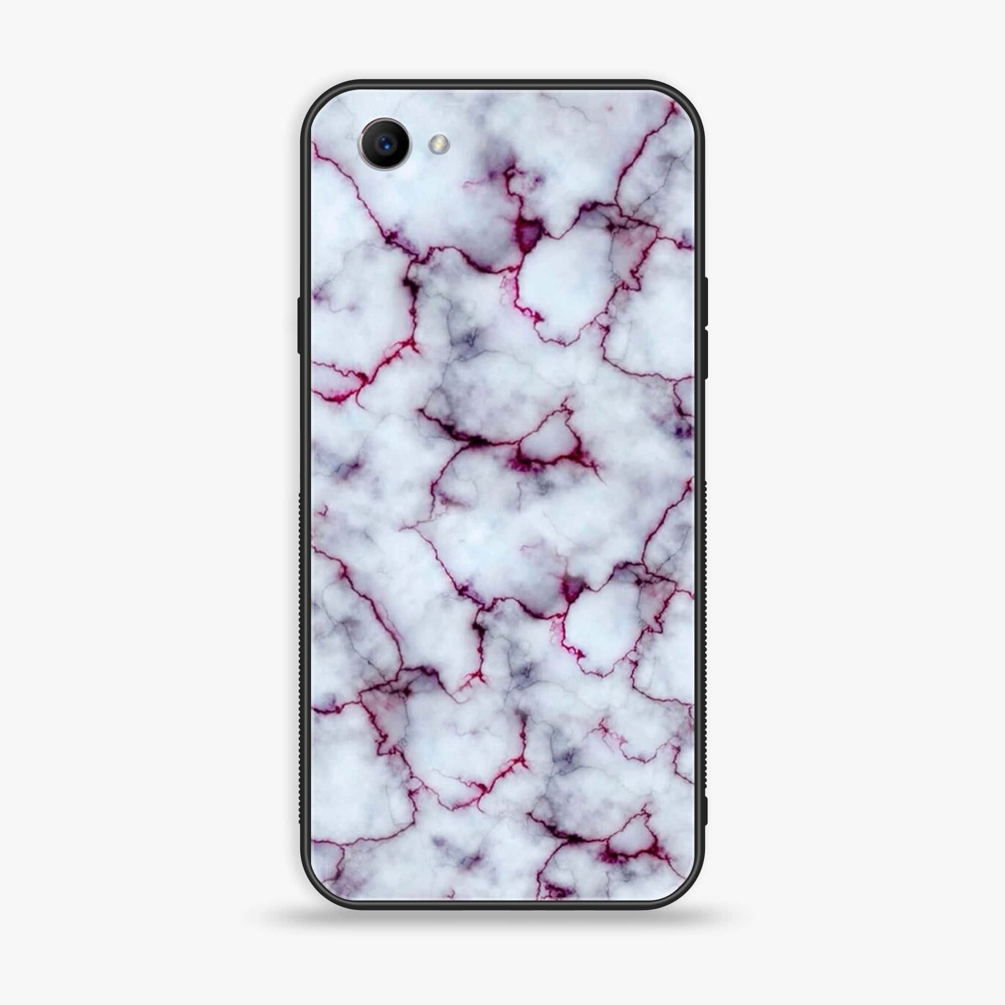 Oppo F7 Youth - White Marble series - Premium Printed Glass soft Bumper shock Proof Case