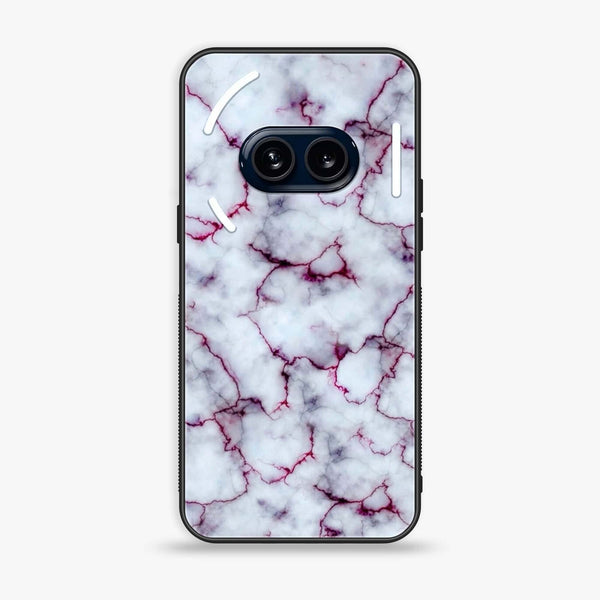 Nothing Phone (2a) - White Marble Series - Premium Metal Printed soft Bumper Shock Proof Case