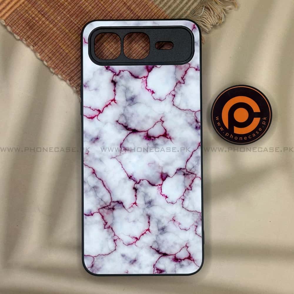 Infinix Smart 10 Plus - White Marble Series - Premium Metal Printed soft Bumper shock Proof Case