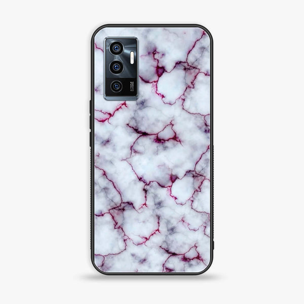 Vivo V23e - White Marble Series - Premium Printed Glass soft Bumper shock Proof Case