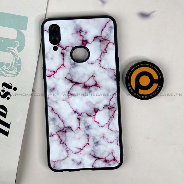 Galaxy A10s - White Marble series - Premium Printed Glass soft Bumper shock Proof Case