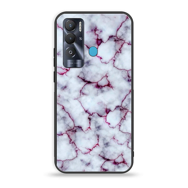 Tecno Pova Neo White Marble Premium Printed Glass soft Bumper shock Proof Case