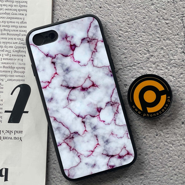 iPhone 7 / 8 - White Marble Series - Premium Printed Glass soft Bumper shock Proof Case