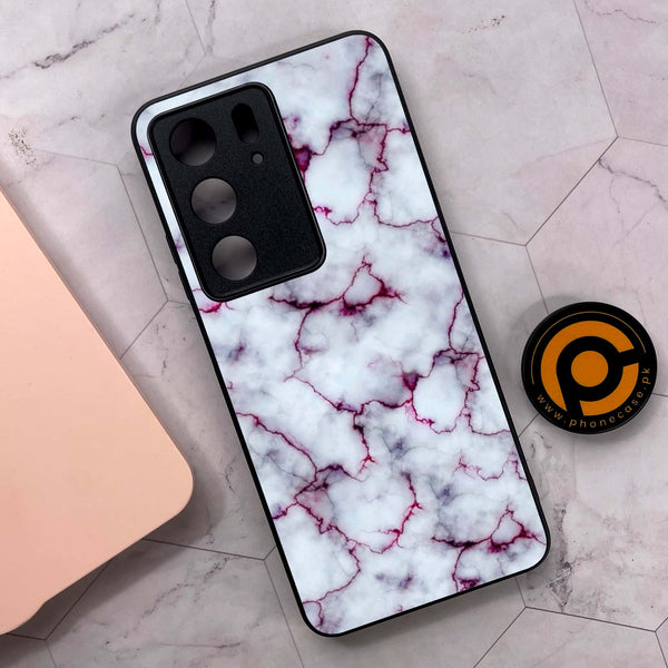 Realme C75x 4G - White Marble Series - Premium Metal Printed soft Bumper shock Proof Case