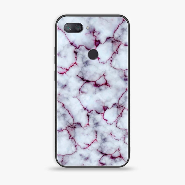 Xiaomi Mi 8 Lite - White Marble Series - Premium Printed Glass soft Bumper shock Proof Case